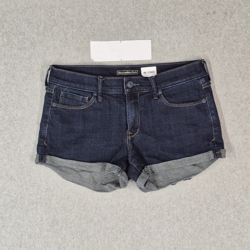 Abercrombie & Fitch Women Shorts 27 / 2 Dark Blue Denim Jeans Stretch